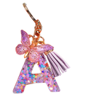 Llaveros Charms Letras A-Z con Colgante Mariposa y Borla - Accesorio Premium para Bolsos