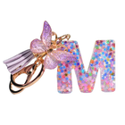 Llaveros Charms Letras A-Z con Colgante Mariposa y Borla - Accesorio Premium para Bolsos