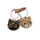 Llaveros Kawaii - Caja Portátil para Guardar Pelo de Gato, Acrílico Transparente con Forma de Animal