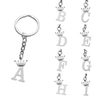 Llaveros Originales para Coche - Corona DIY A-Z Letras Colgante Acero Inoxidable Personalizado Regal