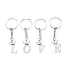 Llaveros Originales para Coche - Corona DIY A-Z Letras Colgante Acero Inoxidable Personalizado Regal