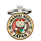 Llaveros Originales para Coche - Maneki Neko Gato de la Suerte Metal Premium Regalo para Mujer