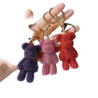 Llaveros Originales para Coche - Osito Teddy con Diamantes de Peluche Coreano Kawaii