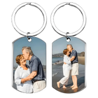 Llaveros Personalizados con Foto - Placa Militar de Acero Inoxidable para Abuelos, Recuerdo Familiar