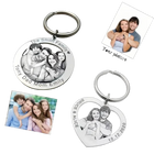 Llaveros Personalizados con Foto y Nombre Grabado - Llavero de Acero Inoxidable para Parejas, Famili