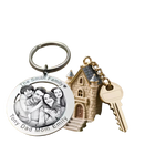 Llaveros Personalizados con Foto y Nombre Grabado - Llavero de Acero Inoxidable para Parejas, Famili