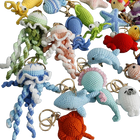 Llaveros Personalizados de Animales Marinos - Llavero Crochet Hecho a Mano - Pez Tropical y Tiburón
