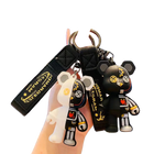 Llavero a Crochet para Hombre - Oso Mecánico de PVC y Cuero, Colgante Robot Moderno