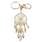 Llavero a Crochet para Hombre Bohemian Dream Catcher Atrapasueños Artesanal con Pluma y Tassel