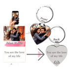 Llavero con Foto Personalizado - Corazón Personalizable con Texto y Foto, Regalo Único para Él o Ell