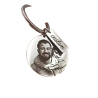 Llavero con Foto Personalizado - Llavero de Acero Inoxidable Grabado, Retrato Redondo, Regalo Único