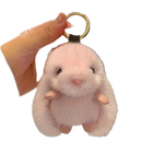Llavero con Peluche Conejo Blanco Suave y Elegante para Mujer - Accesorio de Bolso Premium, Regalo d