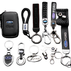 Llavero Ford Original de Cuero y Metal - Accesorio Premium para Mustang, Focus, Fiesta, Mondeo, Tran