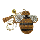 Llavero GPS para Adultos con Alzheimer - Big Fat Brown Bee con Cristal y Borla - Accesorio Elegante