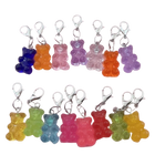 Llavero para Bolso de Osito Traslúcido - 15 Piezas Jelly, Colores Surtidos, Decoración Charm Premium