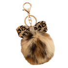Llavero para Bolso de Pelo con Lazo Estampado Leopardo - Accesorio Premium