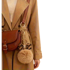 Llavero para Bolso de Pelo con Lazo Estampado Leopardo - Accesorio Premium