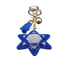 Llavero para Bolso Estrella de David Azul Cristal Turco - Amuleto de Protección Elegante