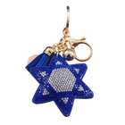 Llavero para Bolso Estrella de David Azul Cristal Turco - Amuleto de Protección Elegante