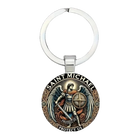 Llavero para bolso San Miguel Arcángel - Llavero Templario Cruzado Premium, Accesorio Religioso Simb