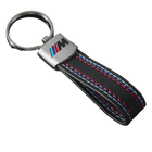 Llavero para llaves de coche de metal y cuero: Elegancia BMW a crochet