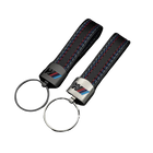 Llavero para llaves de coche de metal y cuero: Elegancia BMW a crochet