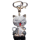 Llaveros Bonitos para Mujer - Llavero Gato Cartoon con Rhinestones Dorados, Regalo Elegante y Origin