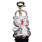 Llaveros Bonitos para Mujer - Llavero Gato Cartoon con Rhinestones Dorados, Regalo Elegante y Origin
