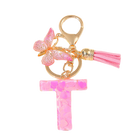 Llaveros Personalizados con Inicial y Mariposa - Llavero de Resina Duradera con Letra y Secuencia de