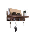 Llaveros Personalizados de Madera Rústica - Soporte de Pared con 4 Ganchos para Entrada, Organizador