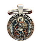 Llavero para bolso San Miguel Arcángel - Llavero Templario Cruzado Premium, Accesorio Religioso Simb