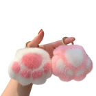 Llaveros Originales para Coche - Pompón de Piel de Vison, Diseño de Pata de Gato, Regalo Elegante pa