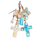 Bag Charm Cruz Mariposa Cristiano Llavero Resina Premium para Bolso Mochila