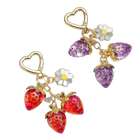 Bag Charm Dulce y Tierno: Llavero Corazón Fresa Semitransparente para Bolso