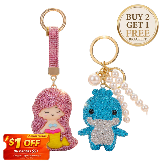 Bag Charm Sirena Delfín Brillante Colgante Misterio Océano Regalo Mujer