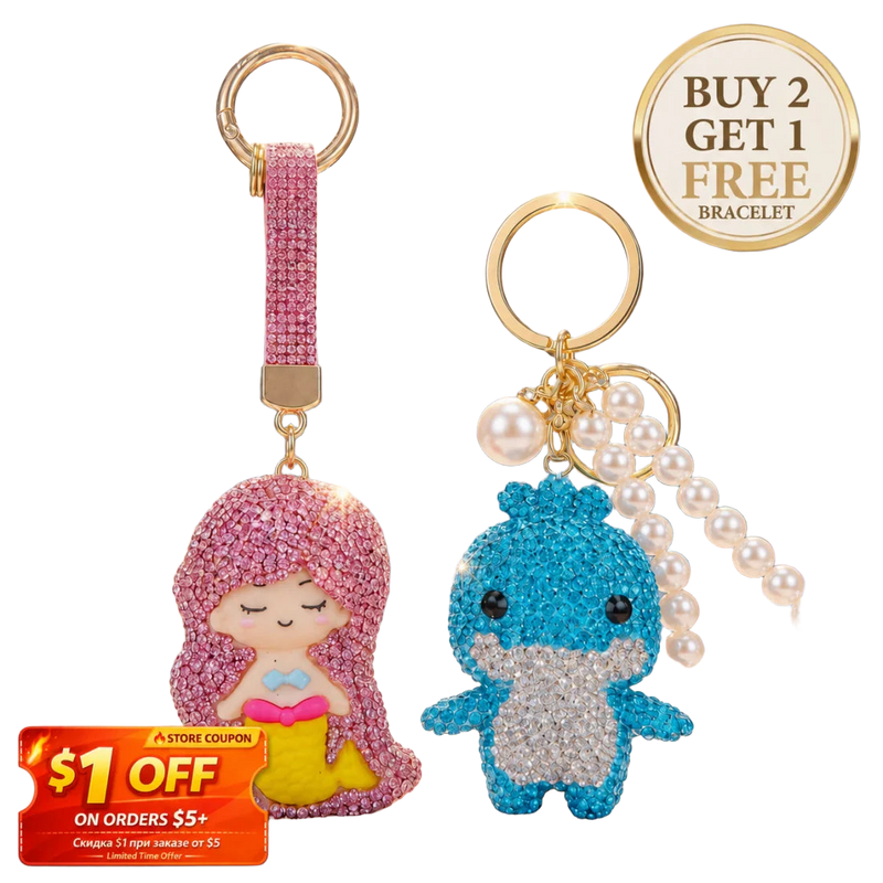 Bag Charm Sirena Delfín Brillante Colgante Misterio Océano Regalo Mujer