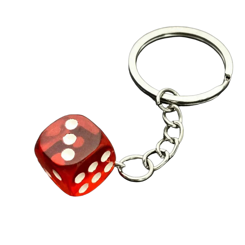 Charm para bolsos Llavero Dados Transparentes 3 Piezas - Resina Premium para Gamers