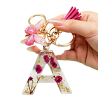 Llavero a Crochet Paso a Paso - Colgante de Flores Secas y Resina, Inicial A-Z, Mariposa y Borla, Re