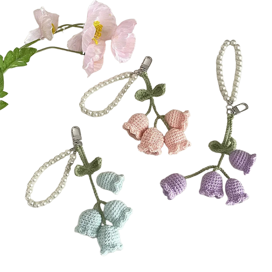 Llavero a Crochet Paso a Paso - Flores Tejidas a Mano, Llavero de Lana Artesanal Premium para Mujer,