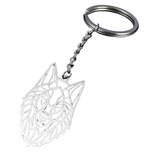 Llavero Cabeza de Lobo Geométrico