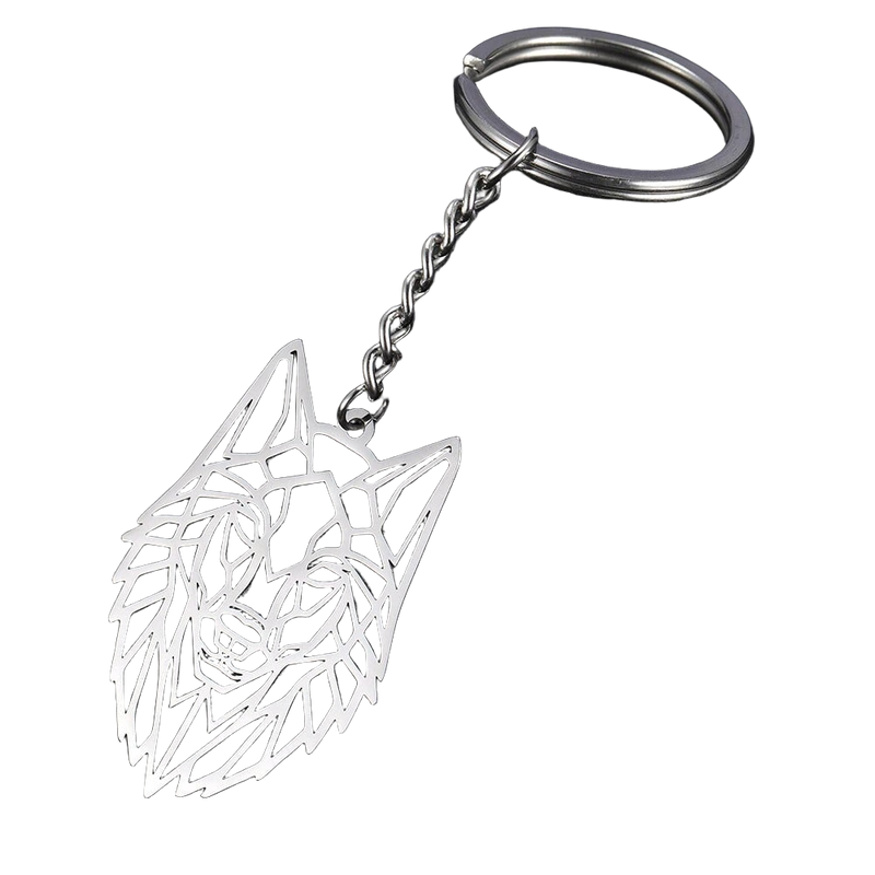Llavero Cabeza de Lobo Geométrico