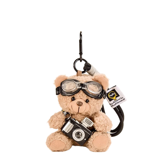 Llavero Coche de Peluche Osito Cámara - Llavero para Coche Mujer Premium