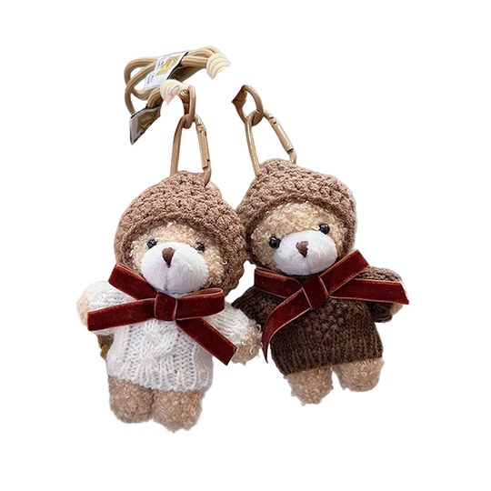 Llavero Coche de Peluche Oso Teddy Mocha - Llavero para Coches Elegante y Tierno