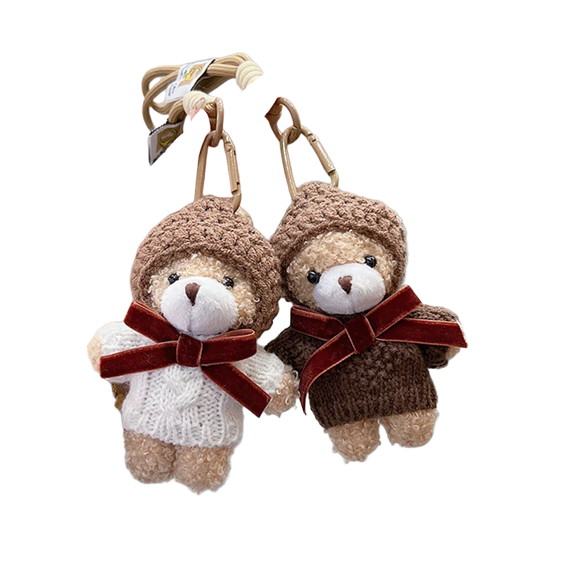 Llavero Coche de Peluche Oso Teddy Mocha - Llavero para Coches Elegante y Tierno