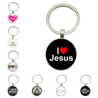 Llavero Coche I Love Jesus - Diseño Religioso con Vidrio Cabujón, Llavero para Coches Premium, Regal