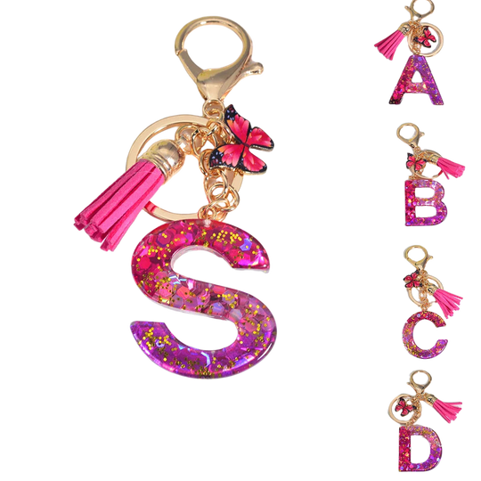 Llavero Coche Personalizado Iniciales A-Z Brillantes - Llavero de Coches Exclusivo para Pareja, Colg