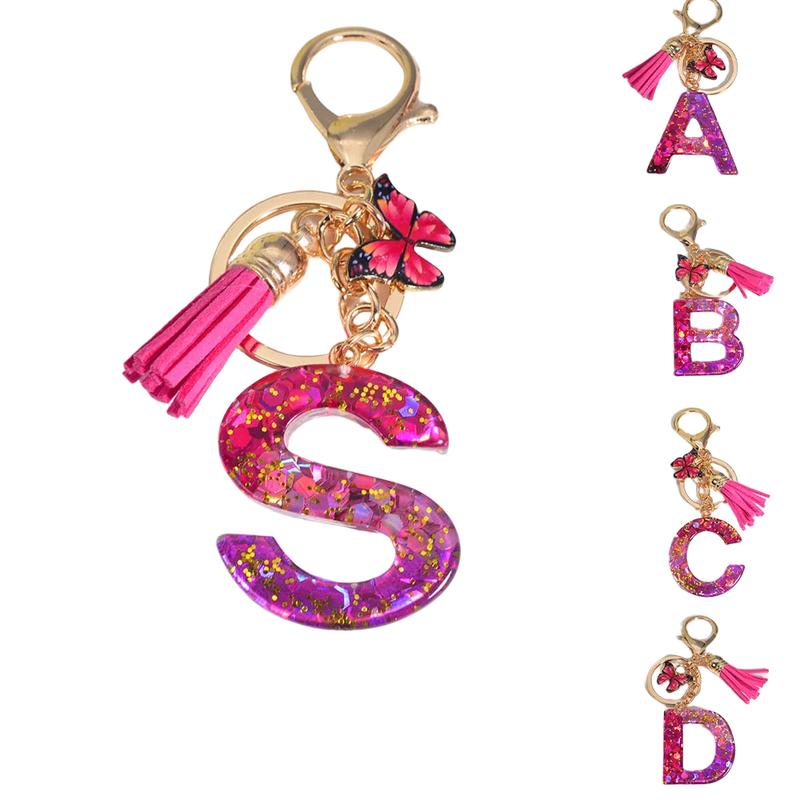 Llavero Coche Personalizado Iniciales A-Z Brillantes - Llavero de Coches Exclusivo para Pareja, Colg