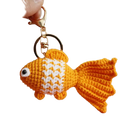 Llavero con foto personalizado - Pez de Oro Tejido a Mano, Llavero Creativo de Ganchillo, Accesorio