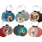 Llavero con Foto Personalizado para Mascotas - Perro Gato Retrato Nombre Cuero Recuerdo Premium
