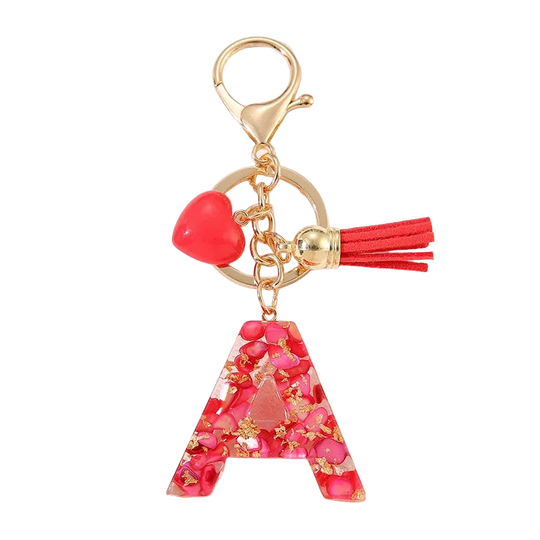 Llavero con Foto Personalizado: Inicial A-Z con Borla para Mujer, Regalo San Valentín